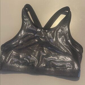 PINK Victoria Secret Ultimate Shiny Black Sports Bra